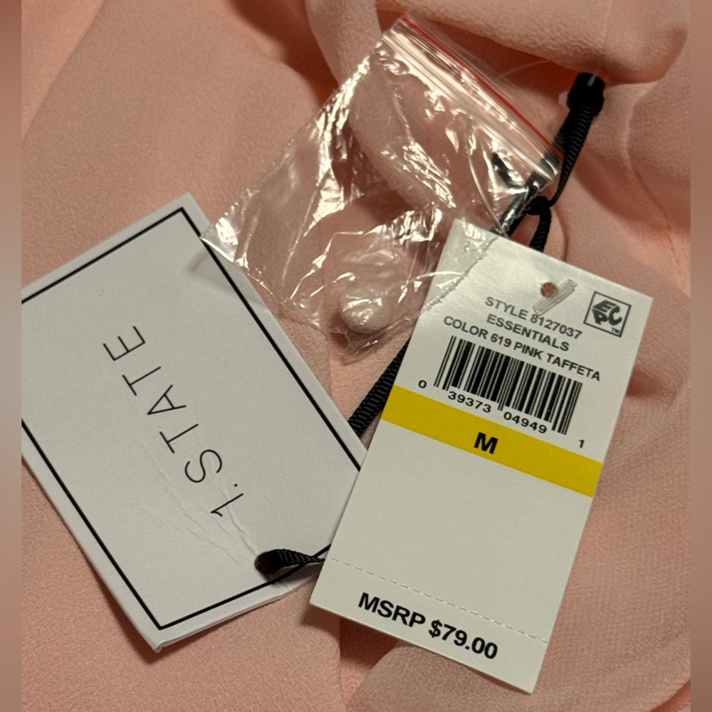 🤩HP🤩NWT LAST DAY to buy 1.STATE Blush Pink halter off shoulder blouse - sz M - Picture 9 of 9